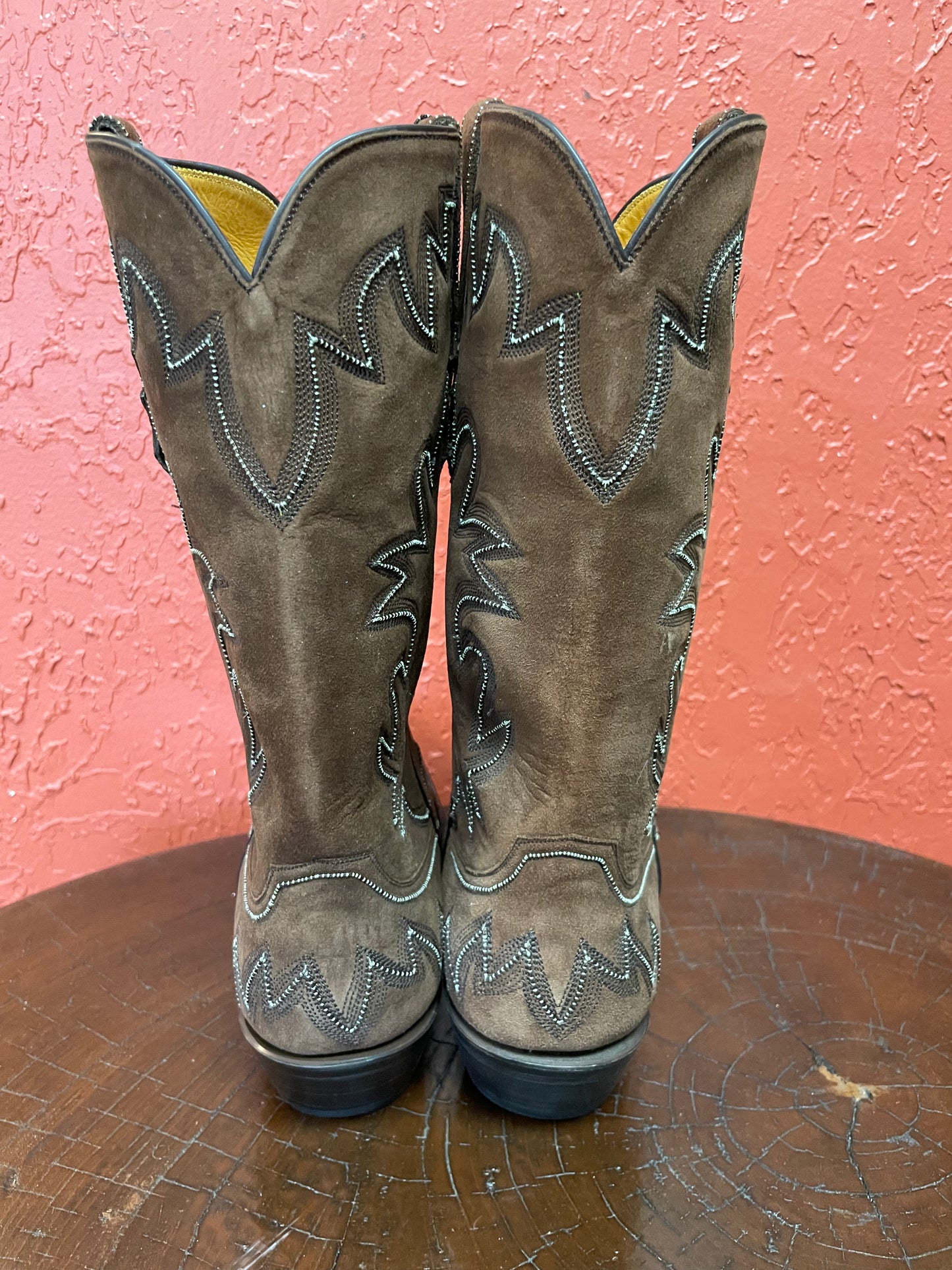 Barrel Goatskin Suede Cowboy