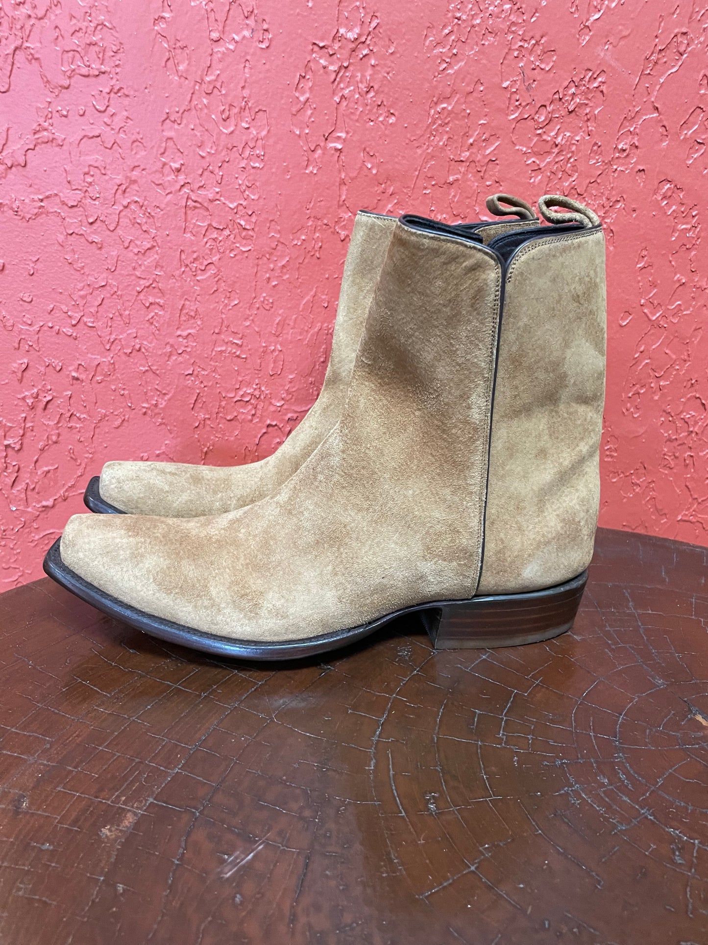 Camel Pigskin Zip Boot