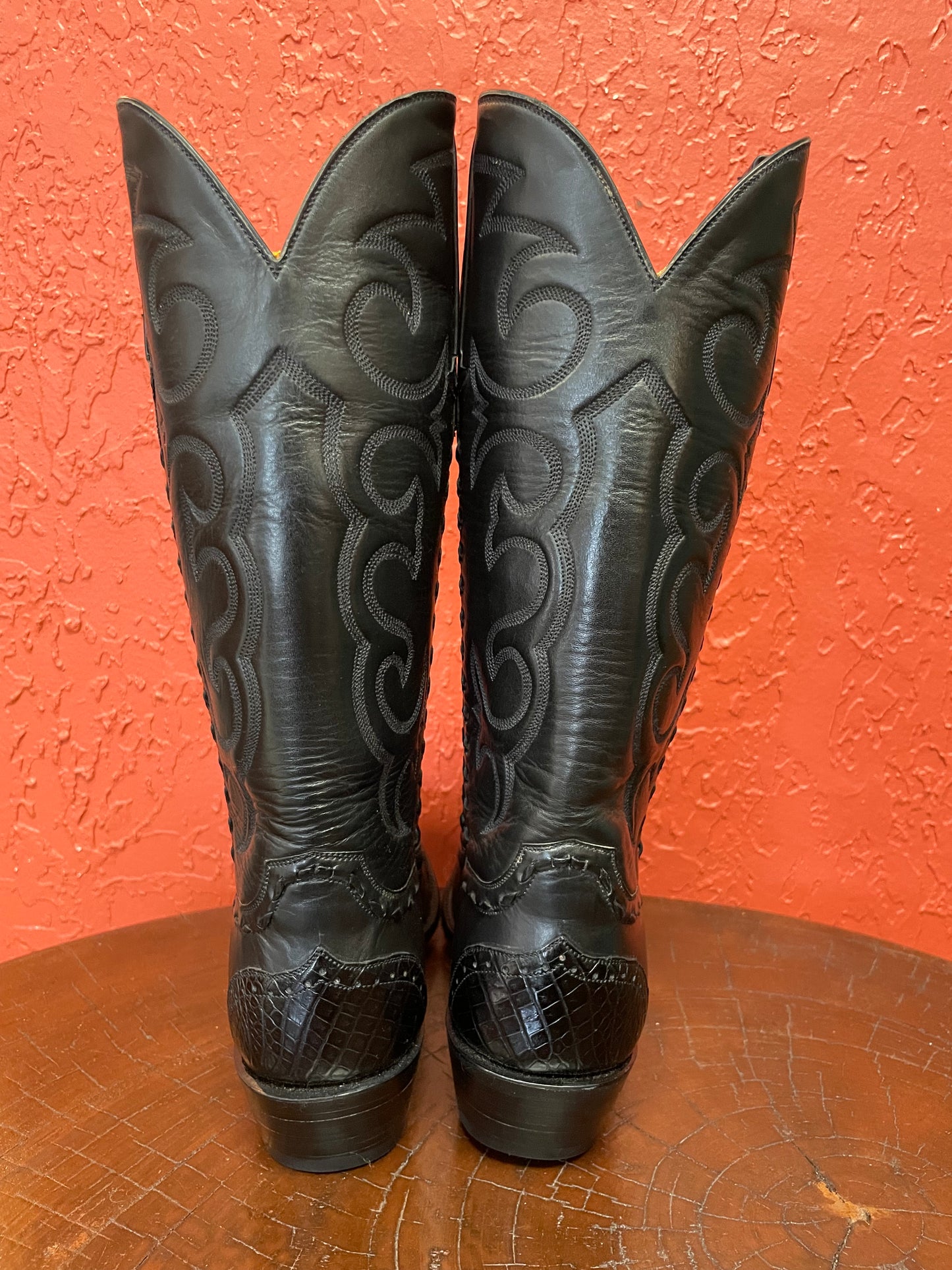 Homme Calfskin Noir With Alligator Trim Western