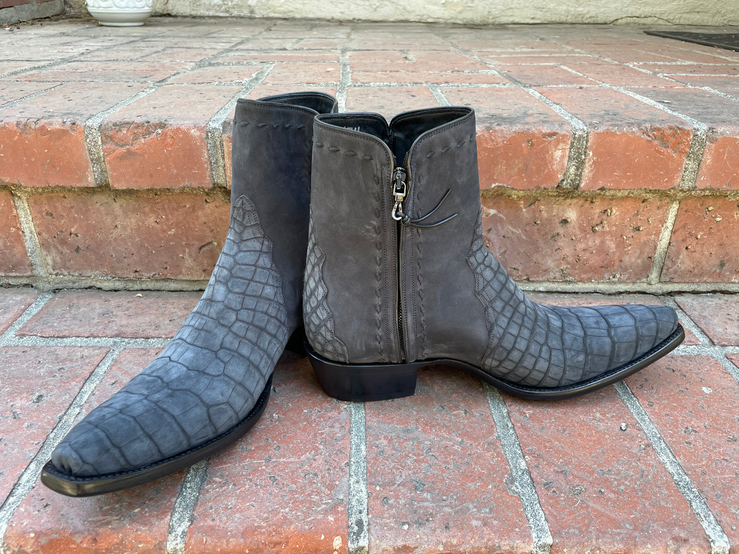 Gris Vintage Nubuck Alligator Belly ZG