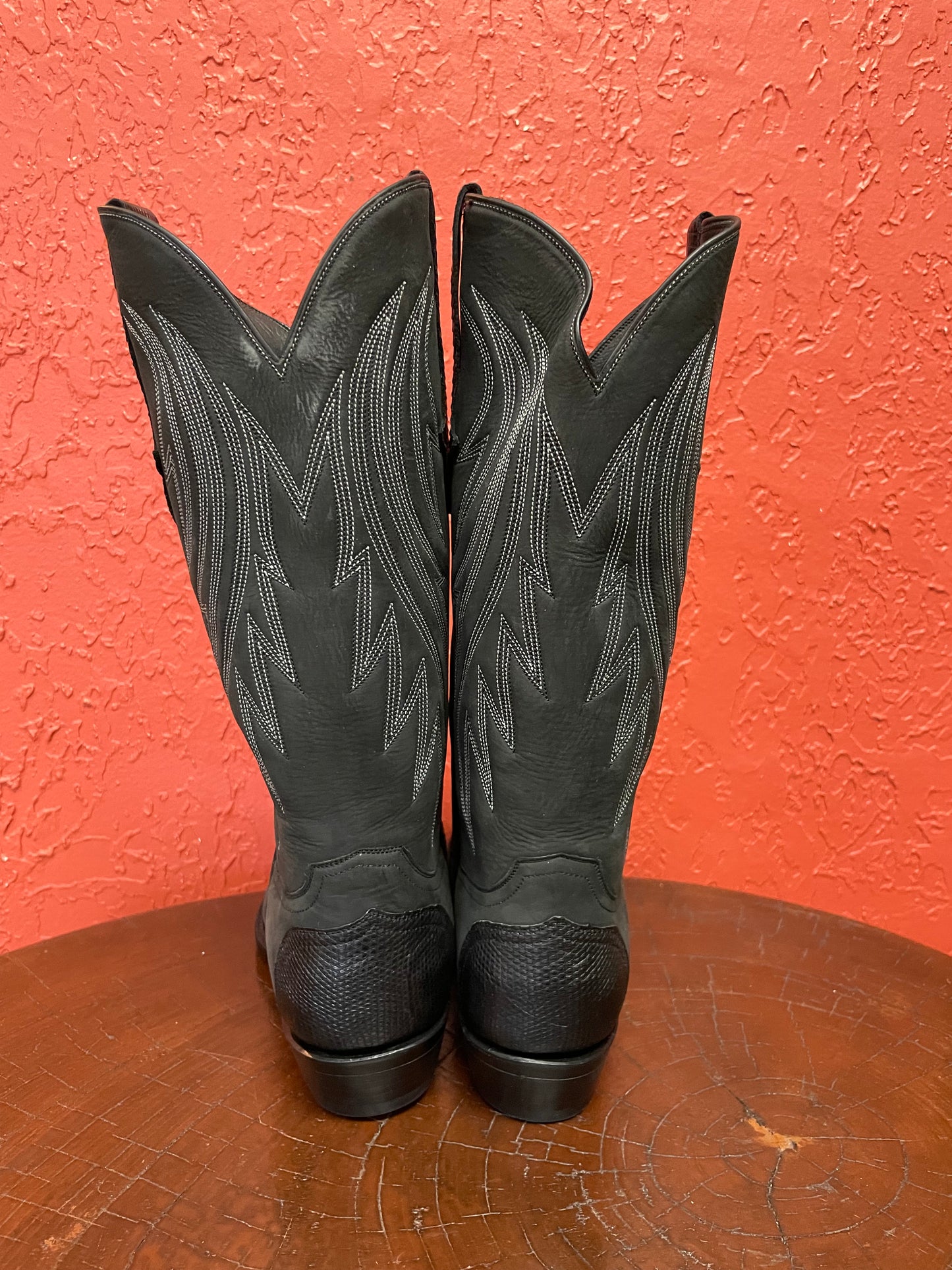 Nubuck Et Lizard Noir Cowboy