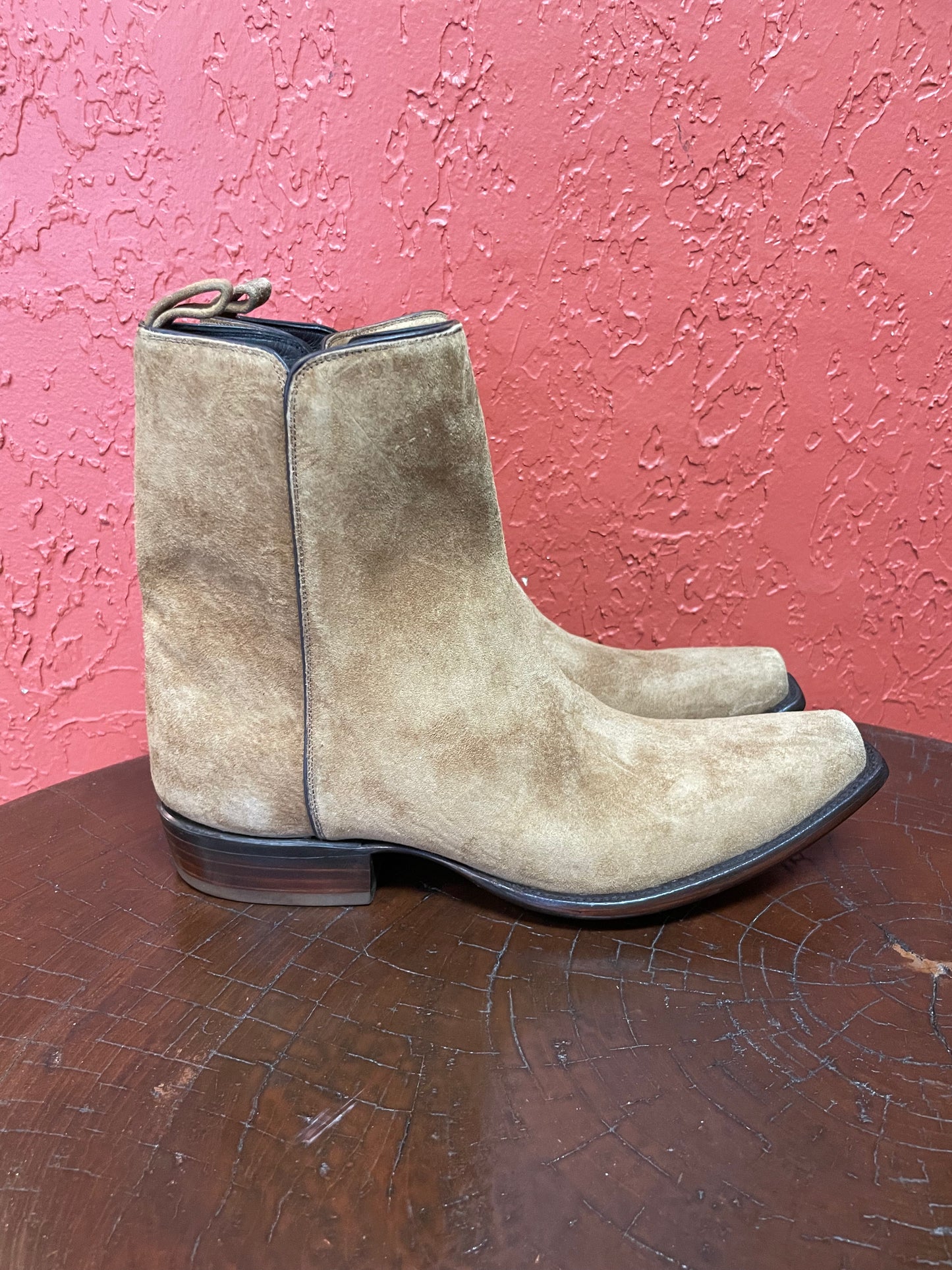 Camel Pigskin Zip Boot