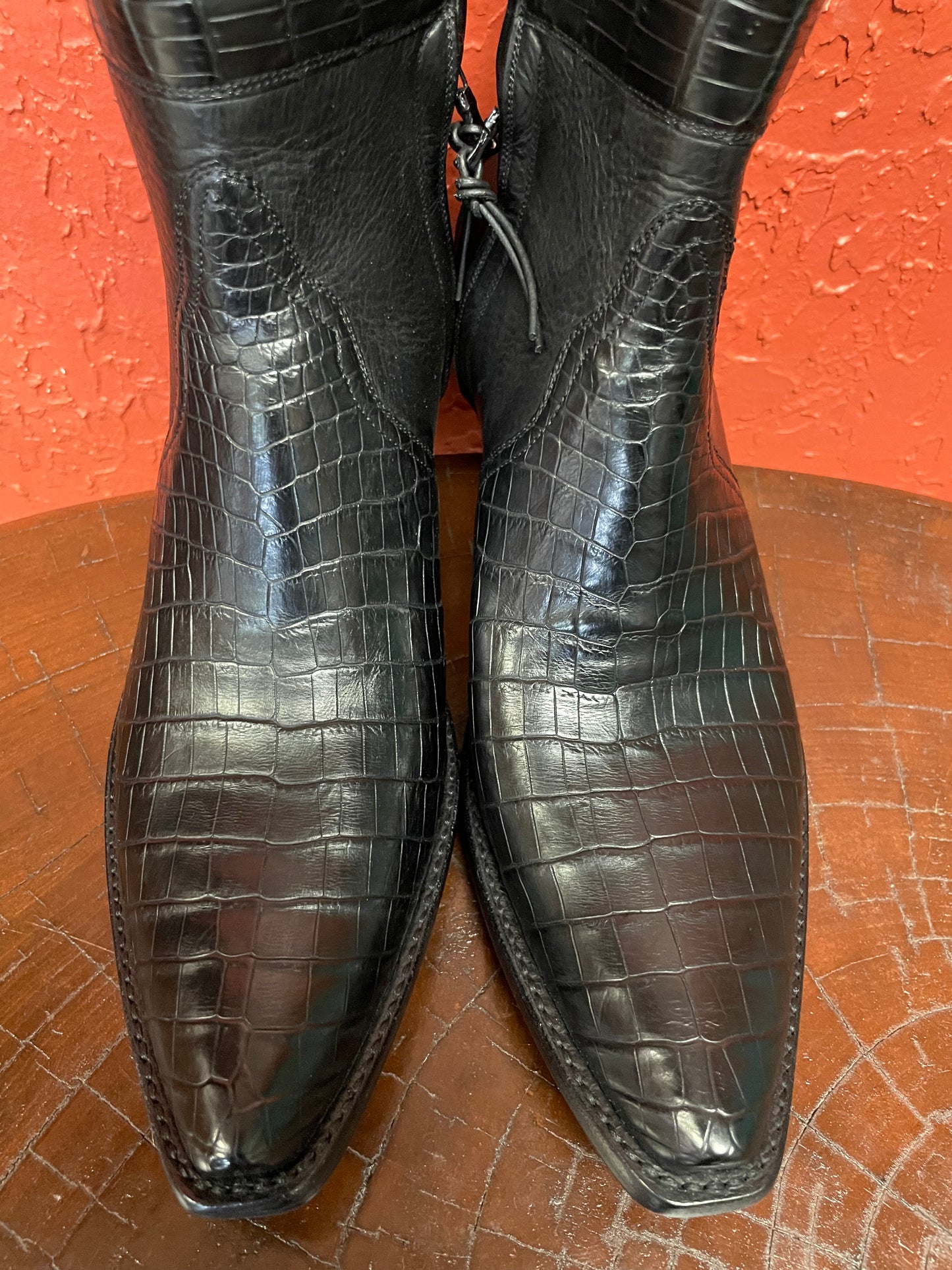 Nile Crocodile Belly with Calfskin ZG in Noir