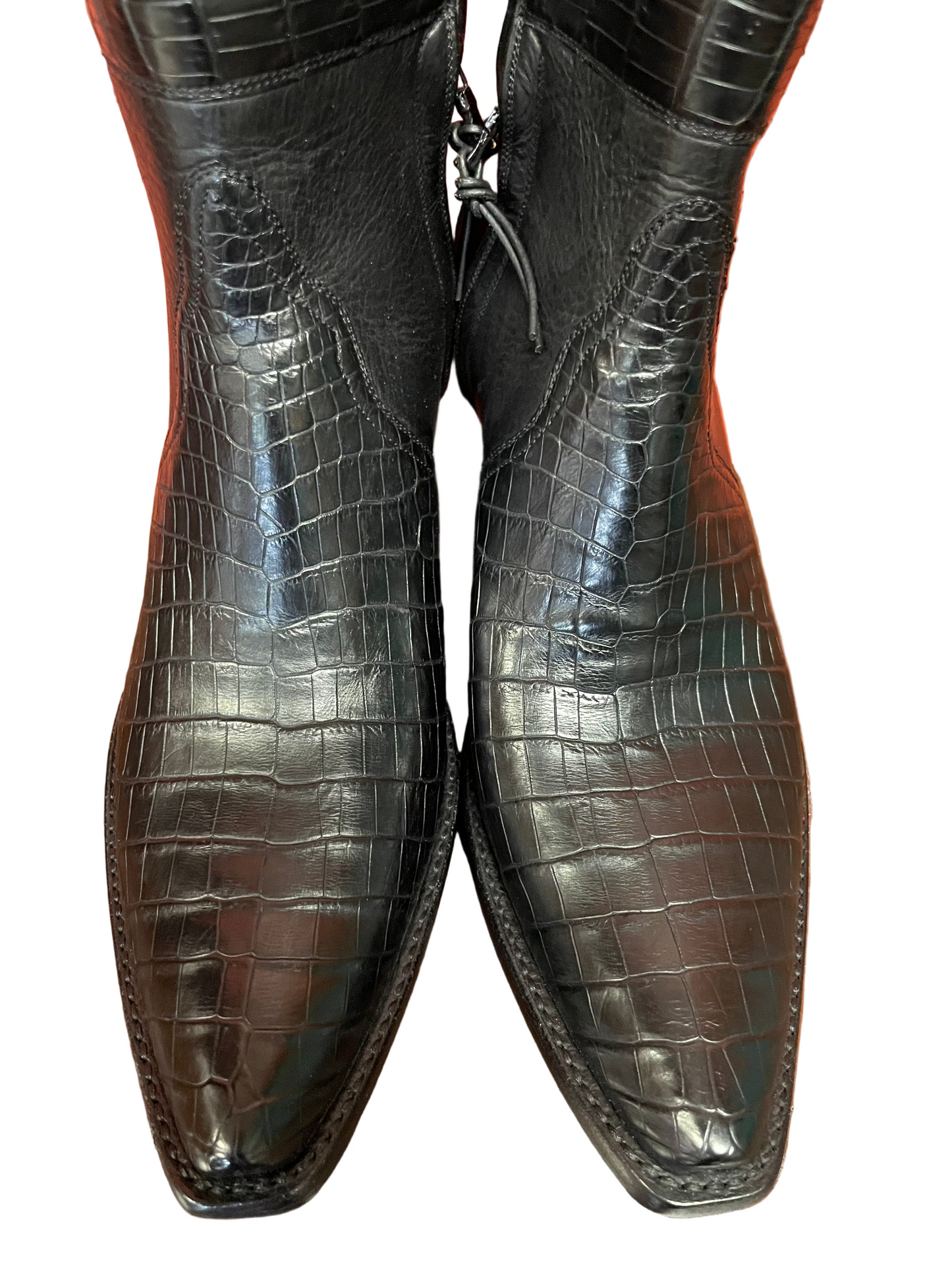 Nile Crocodile Belly with Calfskin ZG in Noir