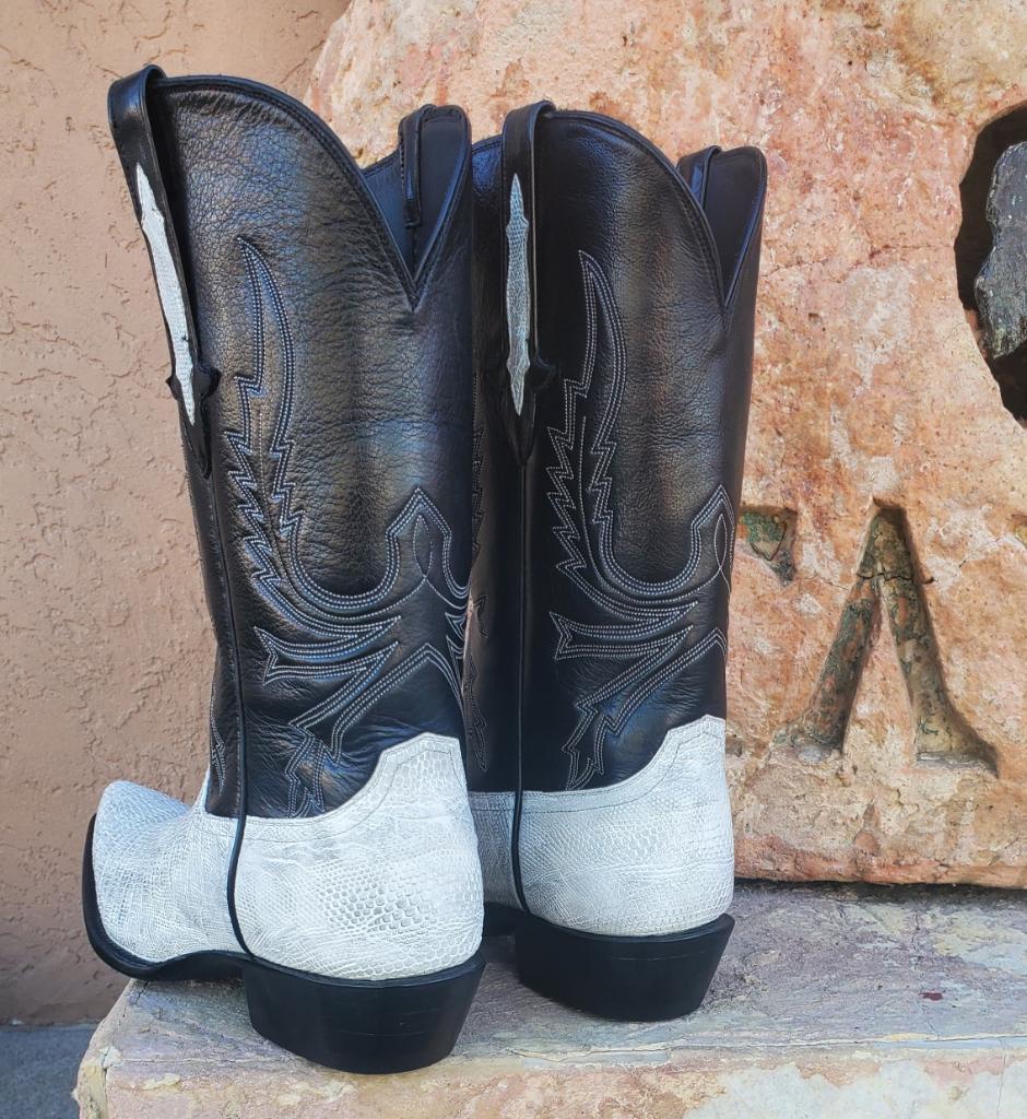 Antique Bone Teju Lizard Cowboy Boot