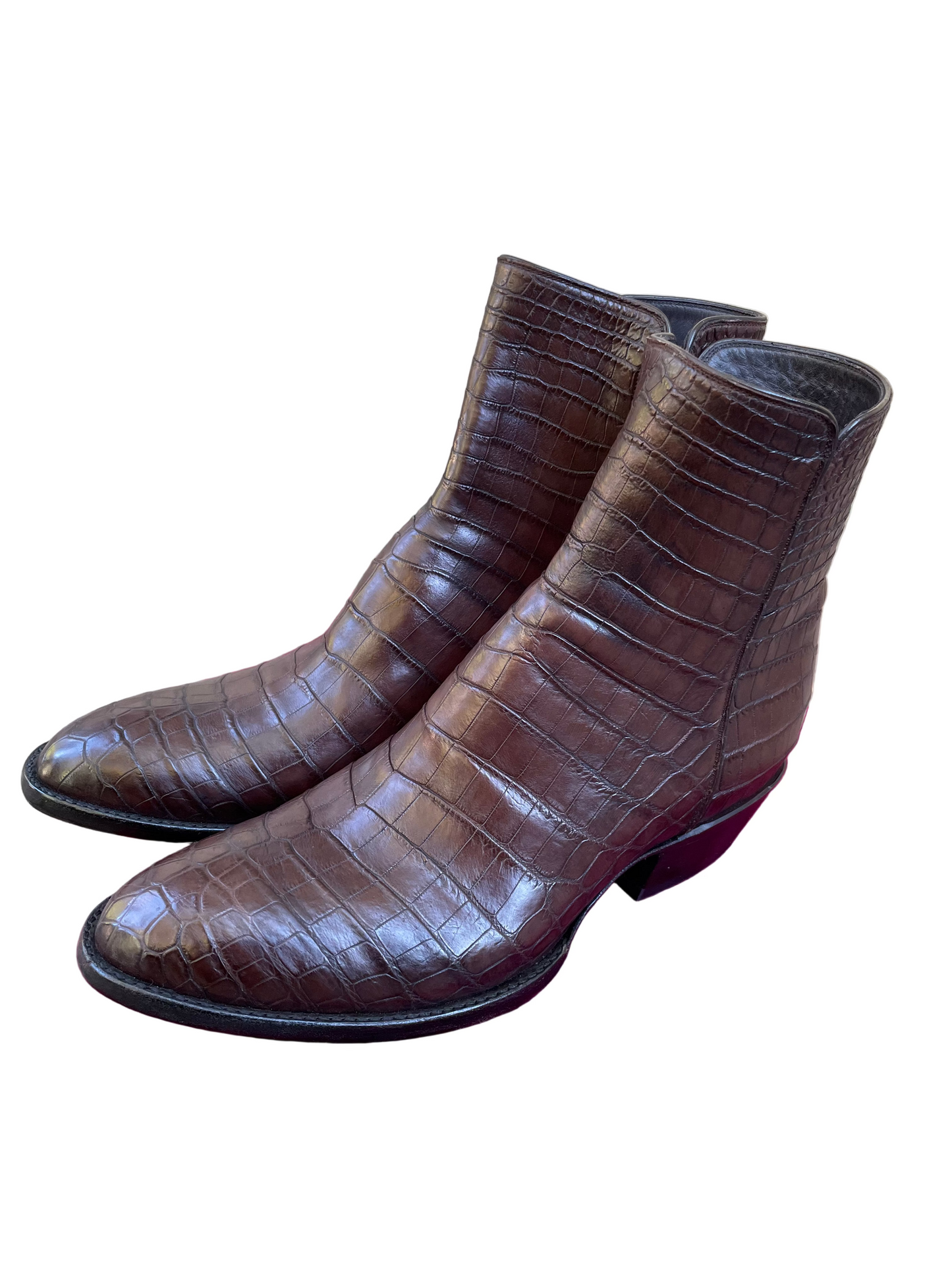 American Alligator Belly Zip in Amaretto