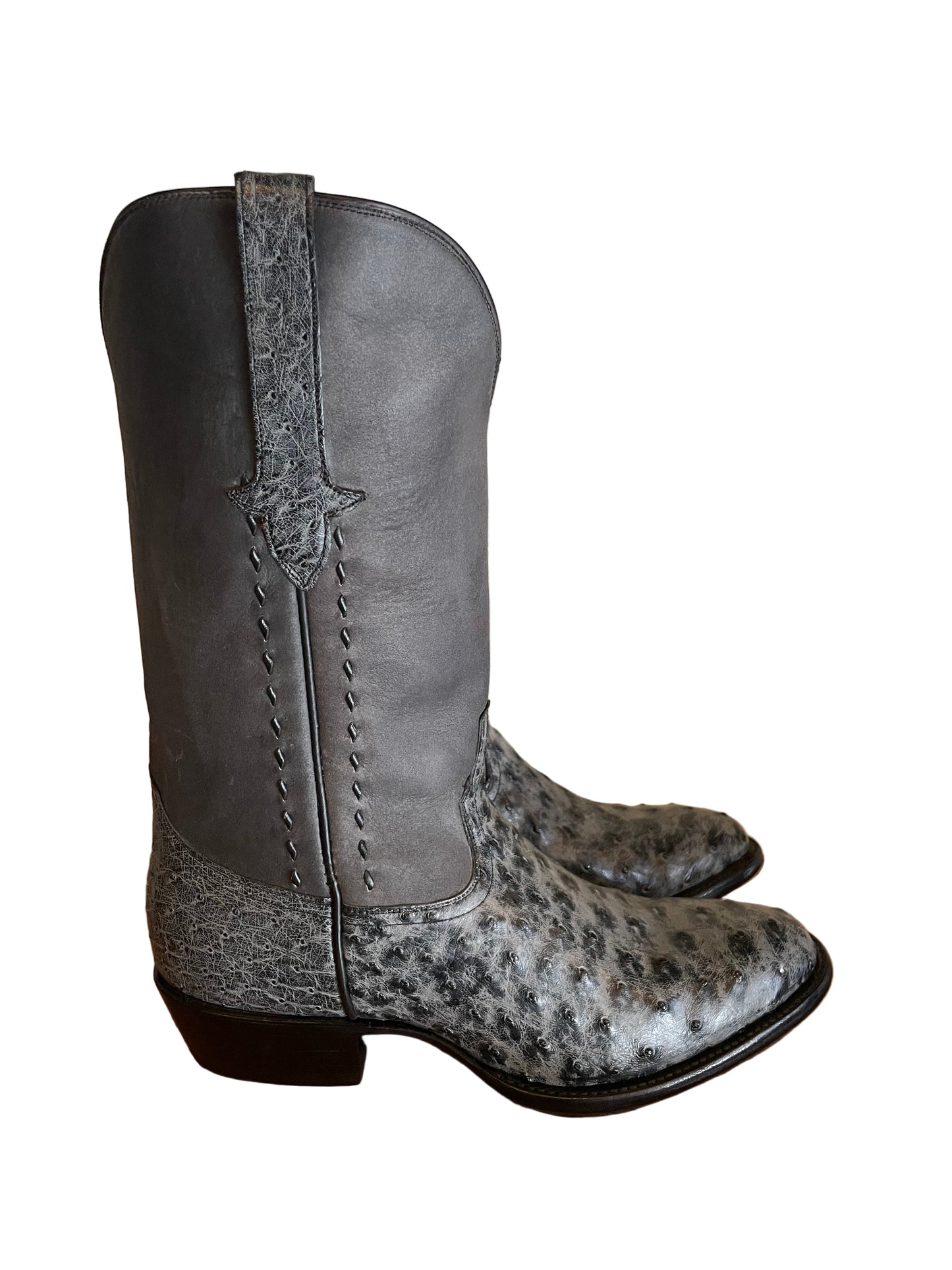 Full Quill Ostrich Western in Burnished Gray