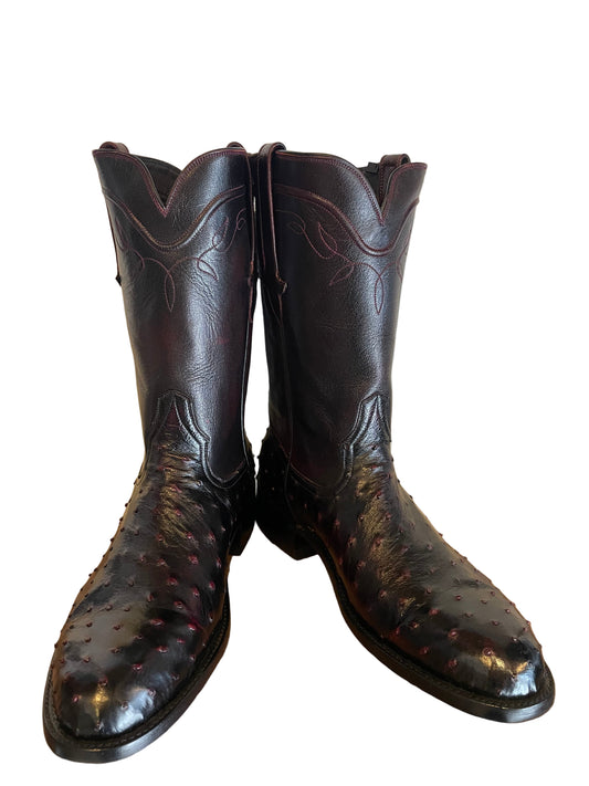 Full Quill Ostrich Roper in Black Cherry