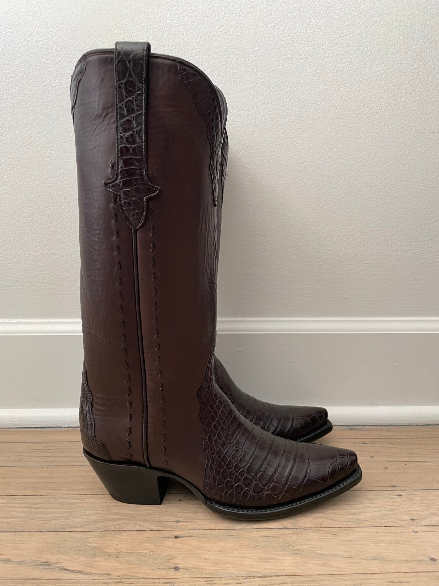 Tall Espresso Calfskin Et Espresso Crocodile ZG