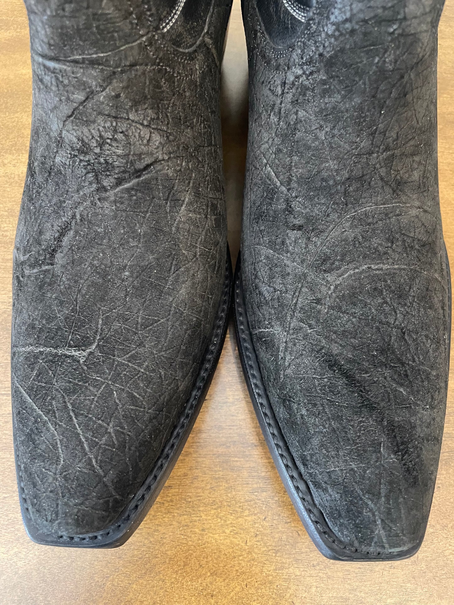 Hippo with Calfskin Western in Noir