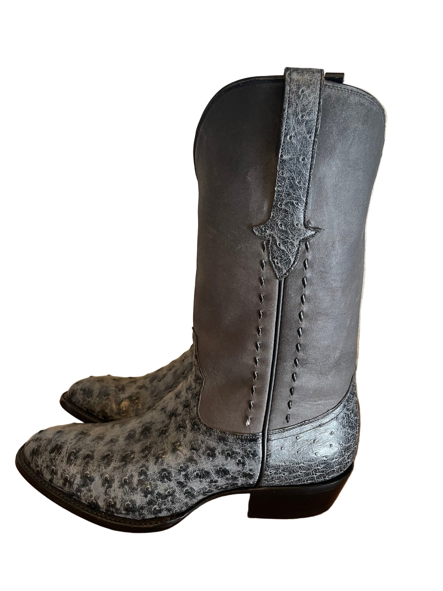 Full Quill Ostrich Western in Burnished Gray