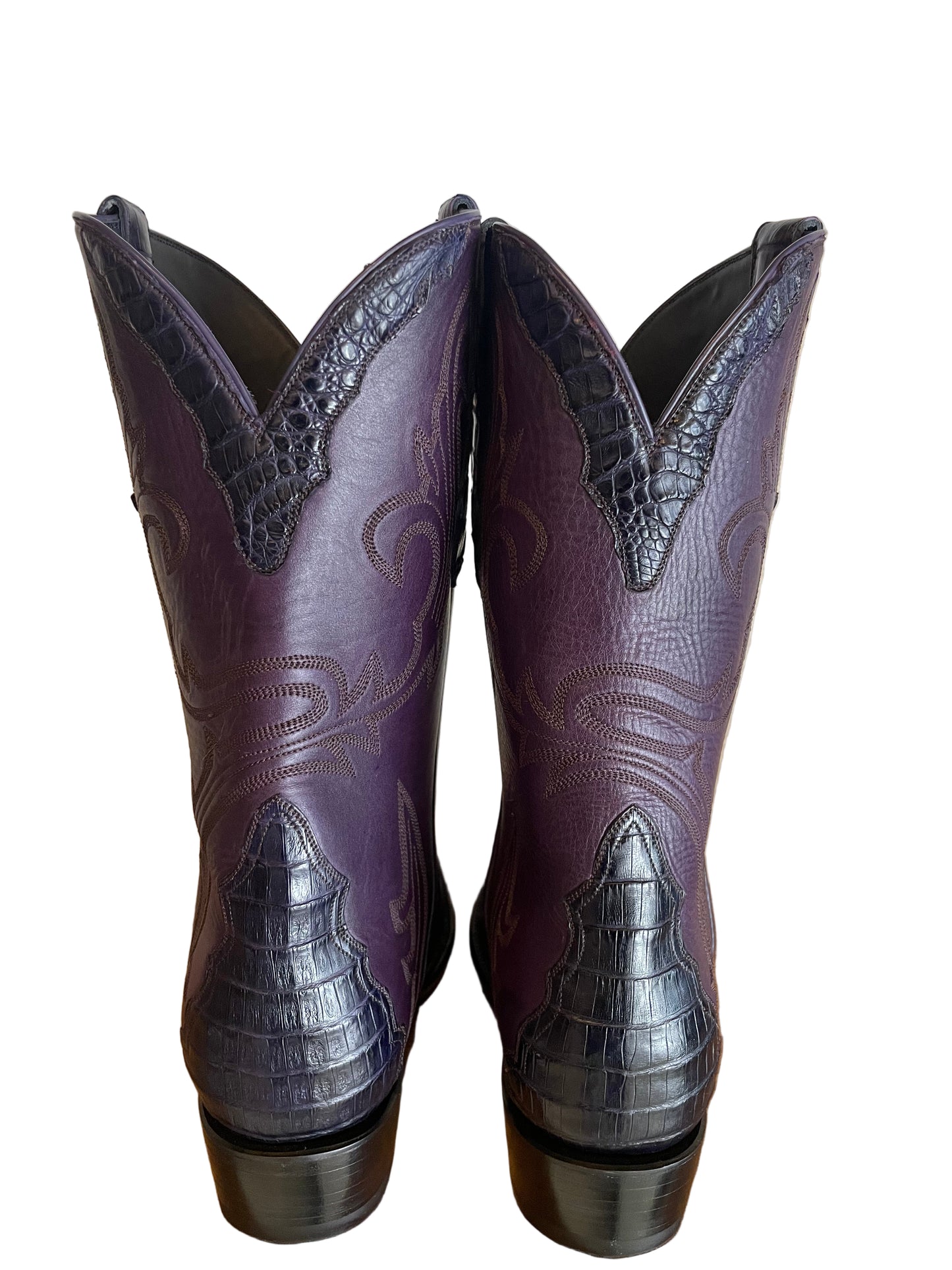 Caiman Belly Gallegos Western in Grape