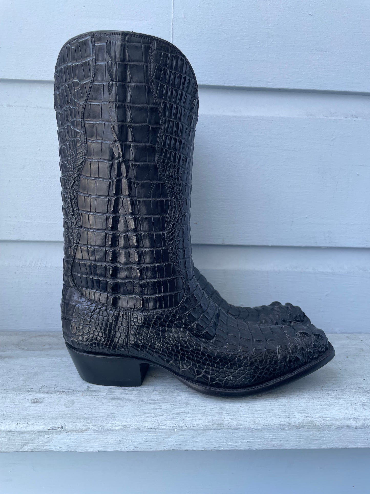 Seamless Full Hornback Alligator Noir