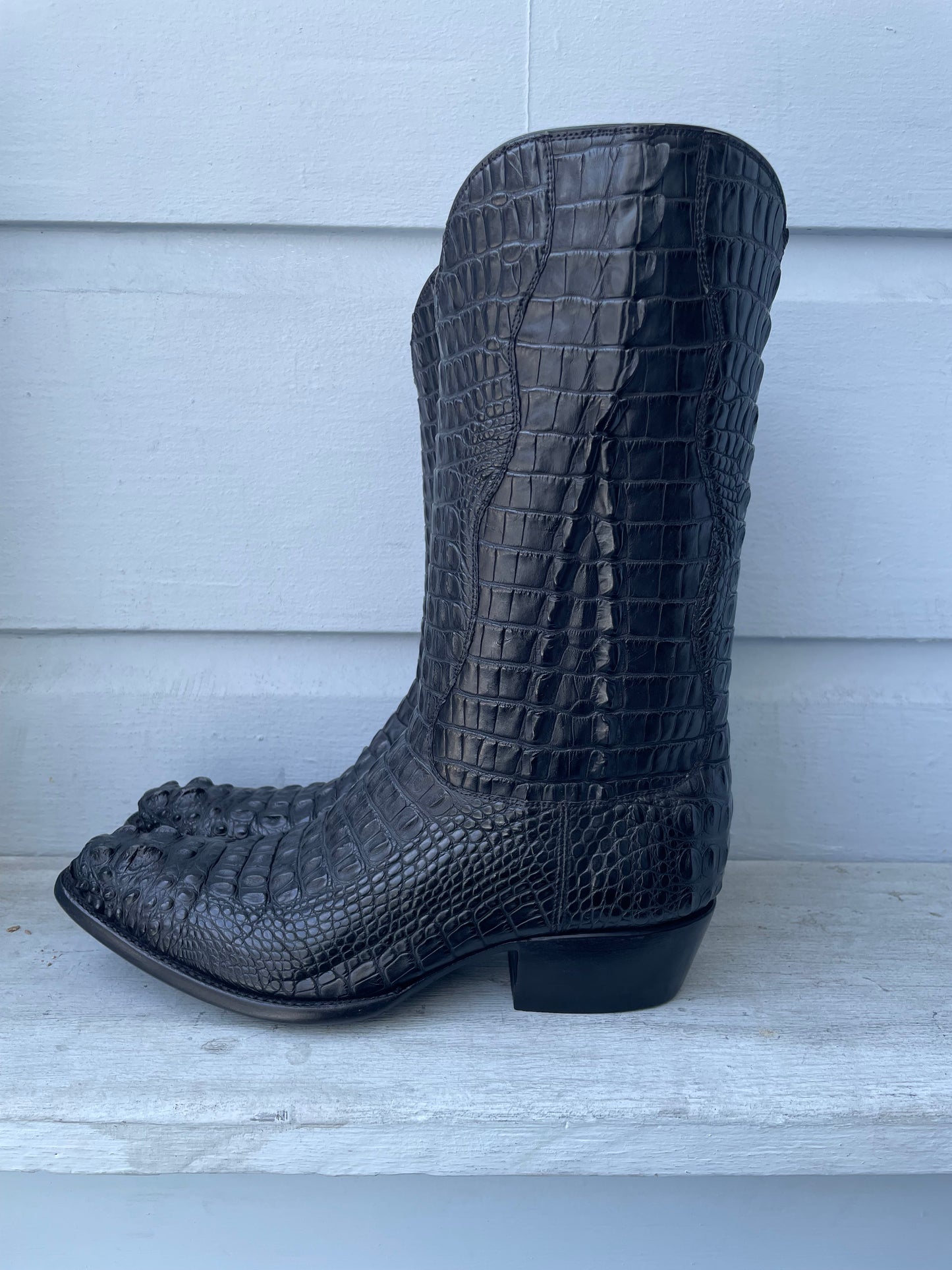 Seamless Full Hornback Alligator Noir