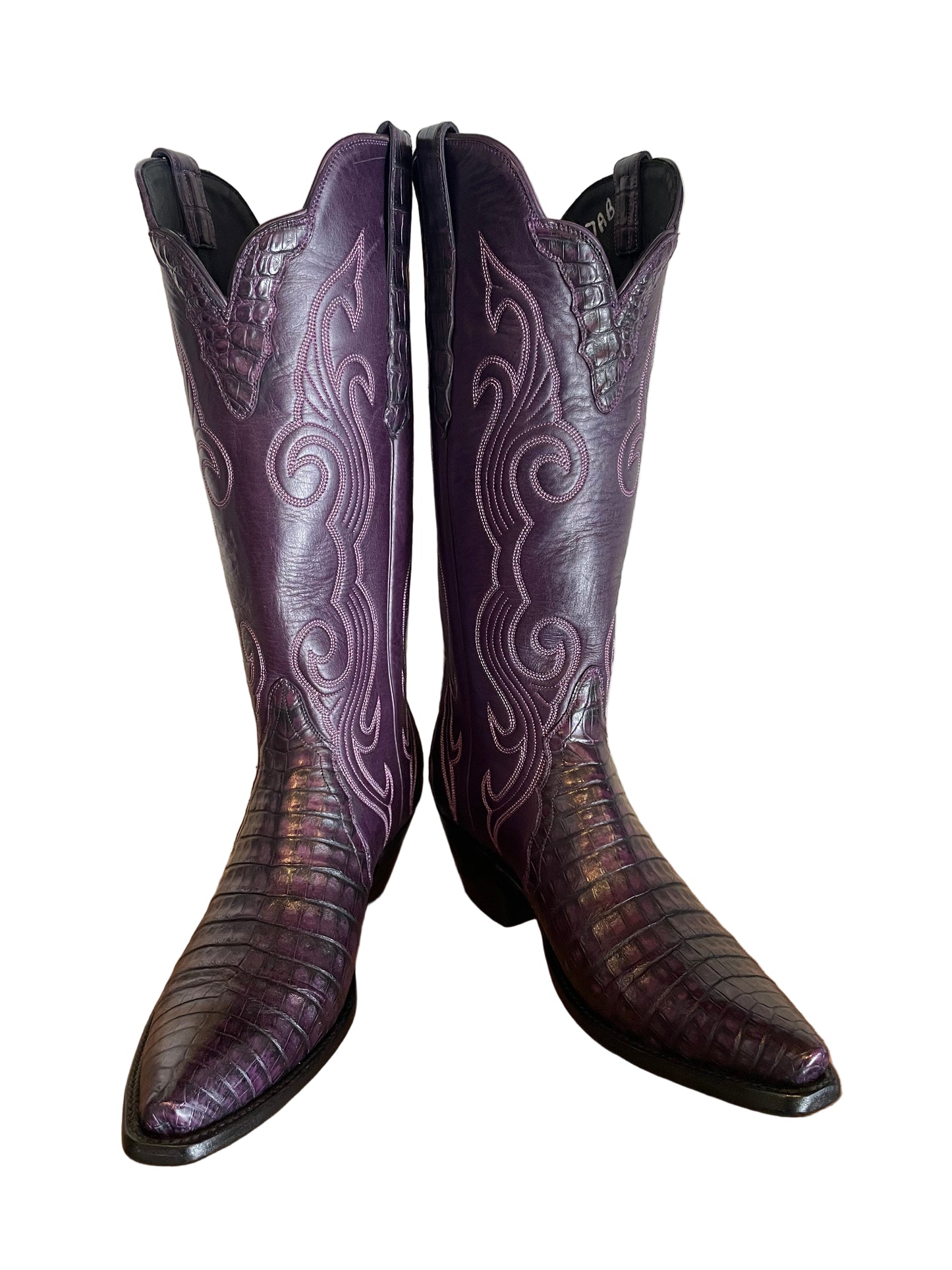 Tall Caiman Belly Gallegos Cowgirl in Grape