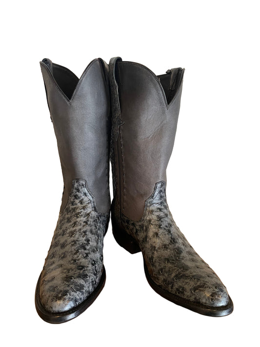 Full Quill Ostrich Western in Burnished Gray