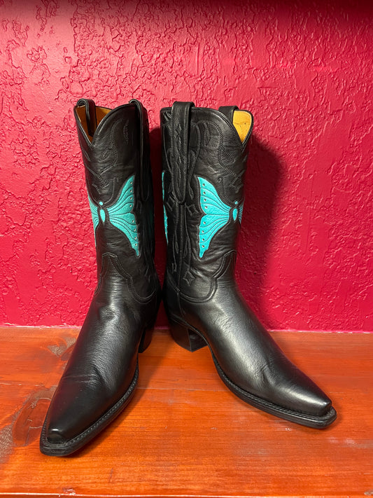 Papillon Noir Et Turquoise Cowgirl