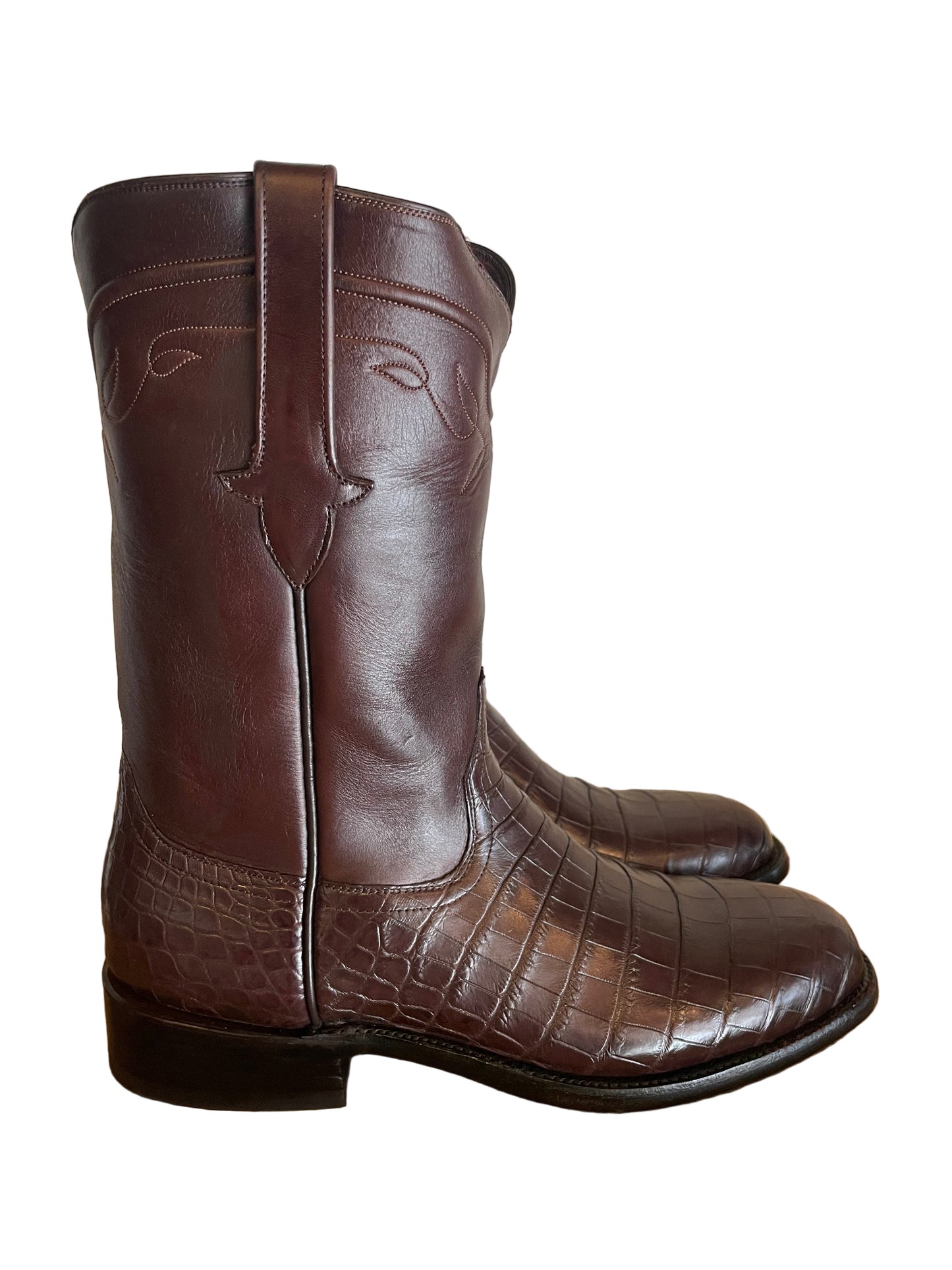 Nile Crocodile Belly Roper in Chocolate