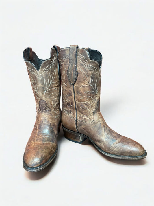 Tan Mad Dog Goatskin Cowboy Boot