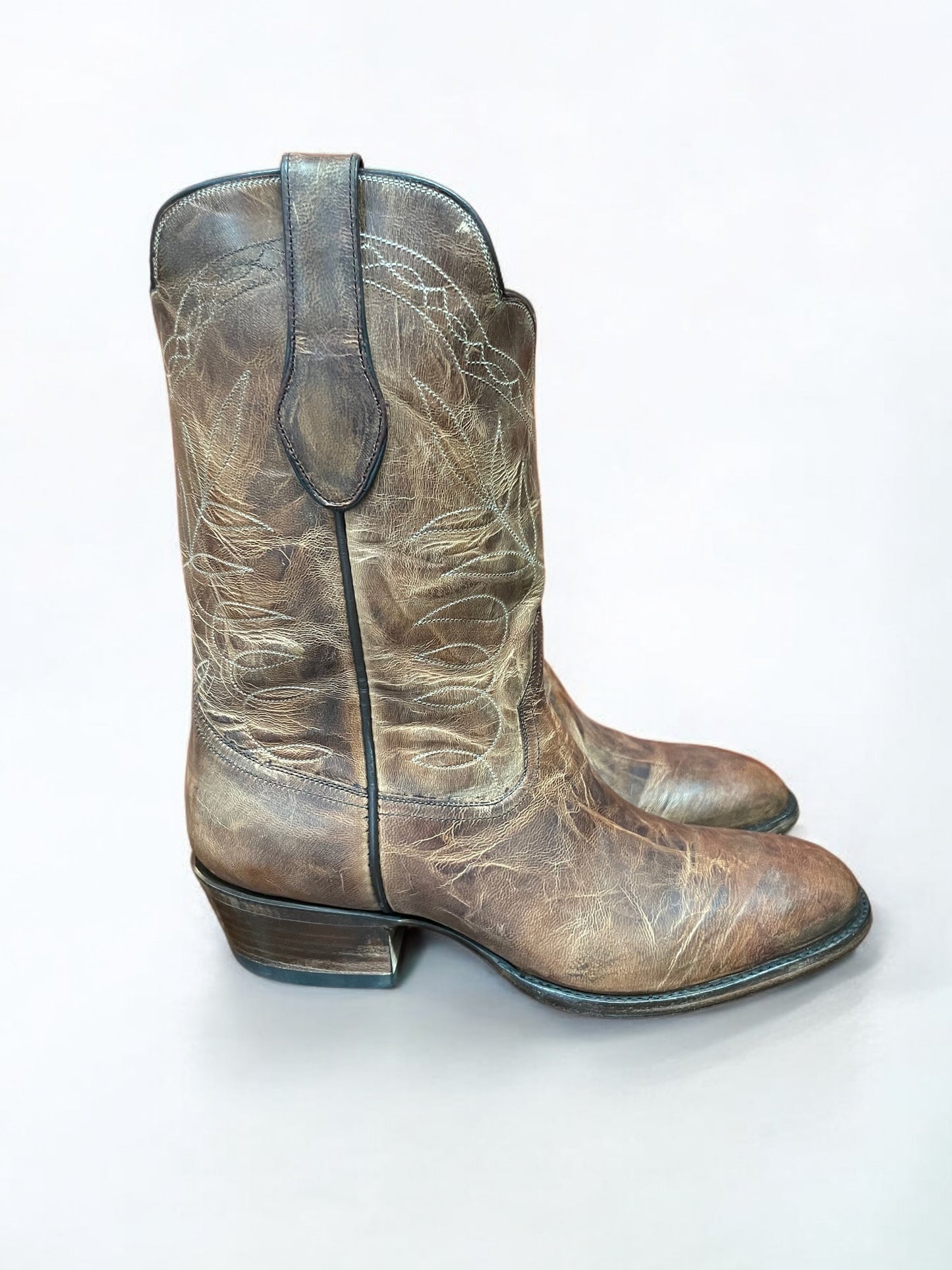 Tan Mad Dog Goatskin Cowboy Boot