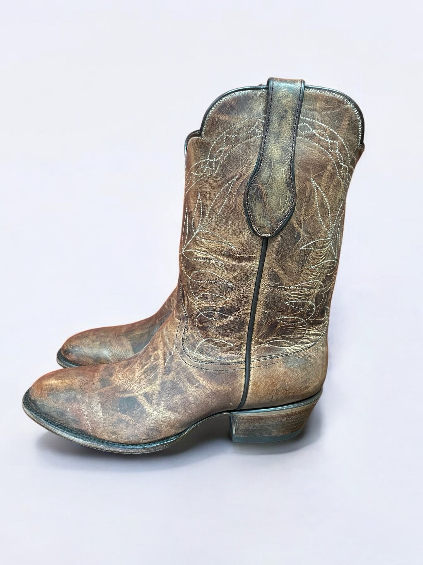 Tan Mad Dog Goatskin Cowboy Boot