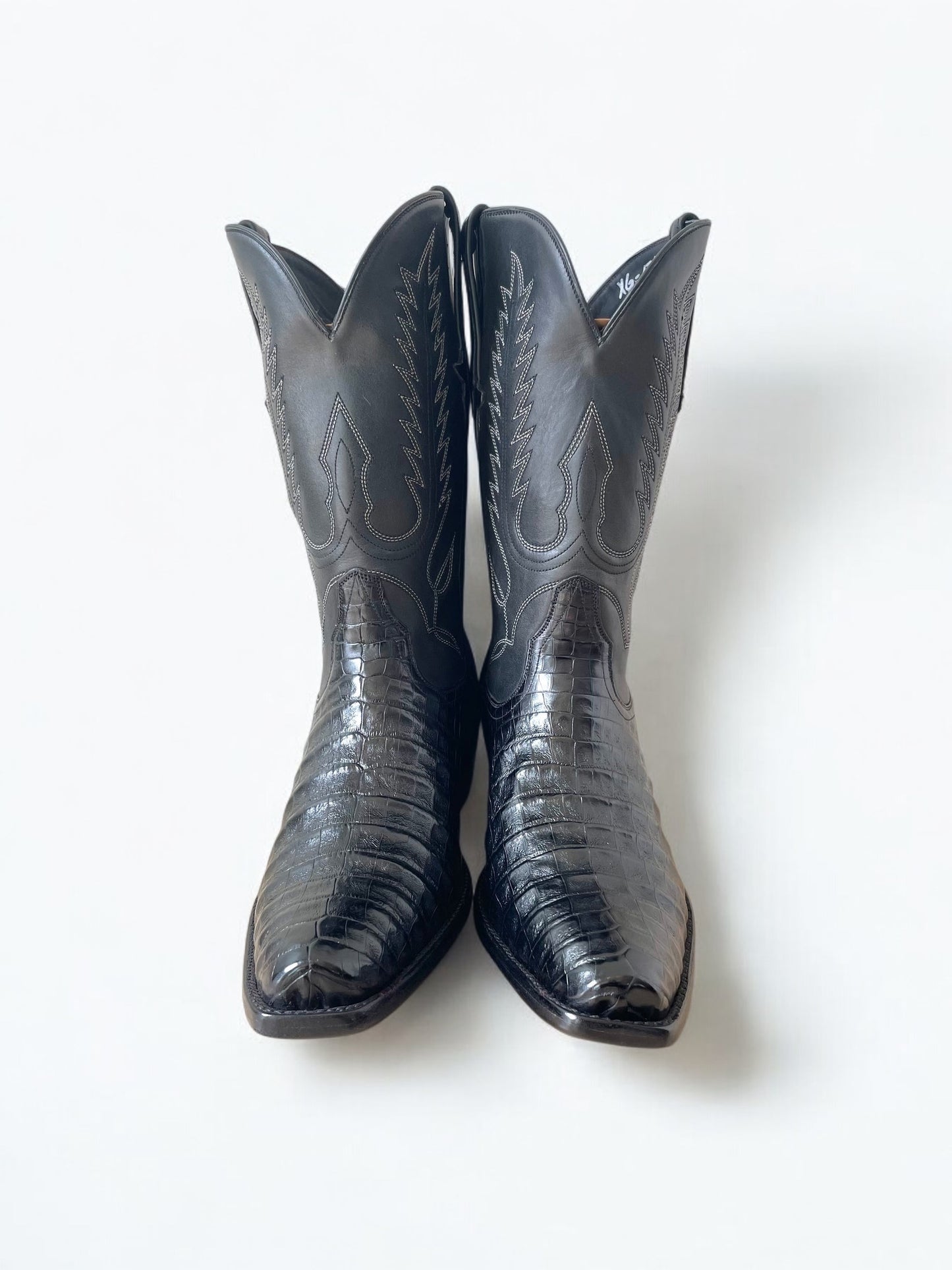 Caiman Belly Cowboy Boot in Noir