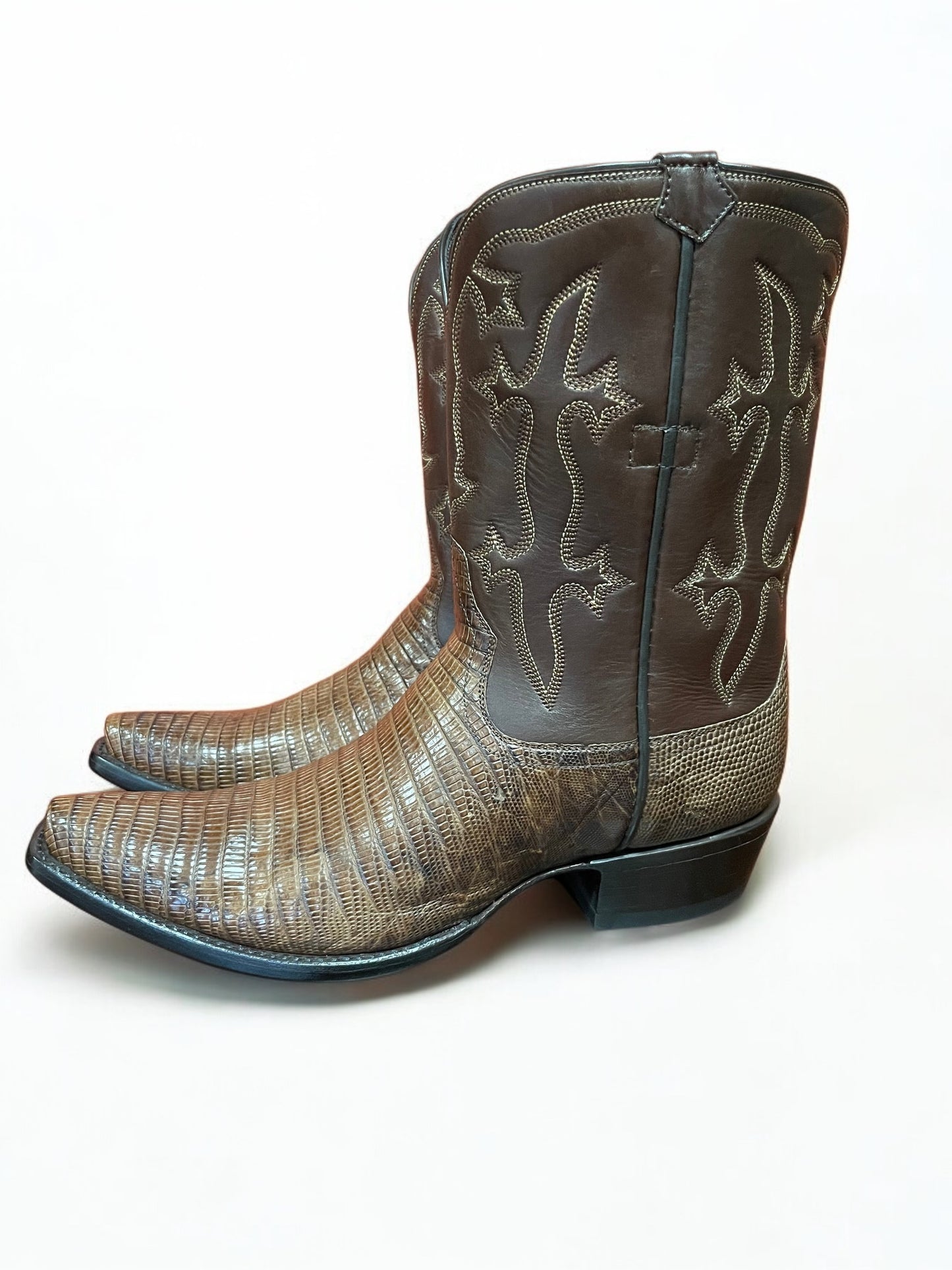 Antiqued Cafe Teju Lizard Cowgirl Boot