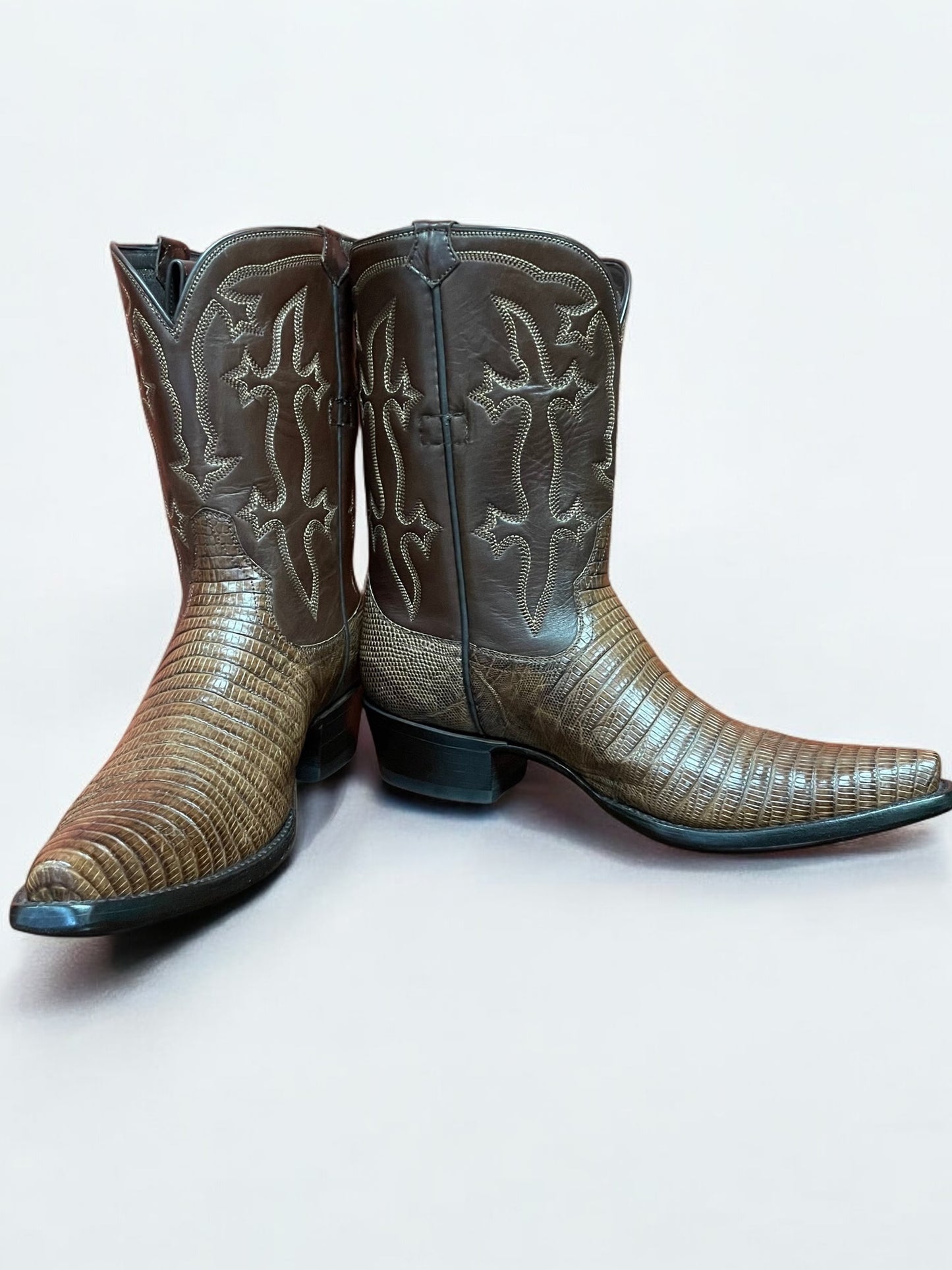 Antiqued Cafe Teju Lizard Cowgirl Boot