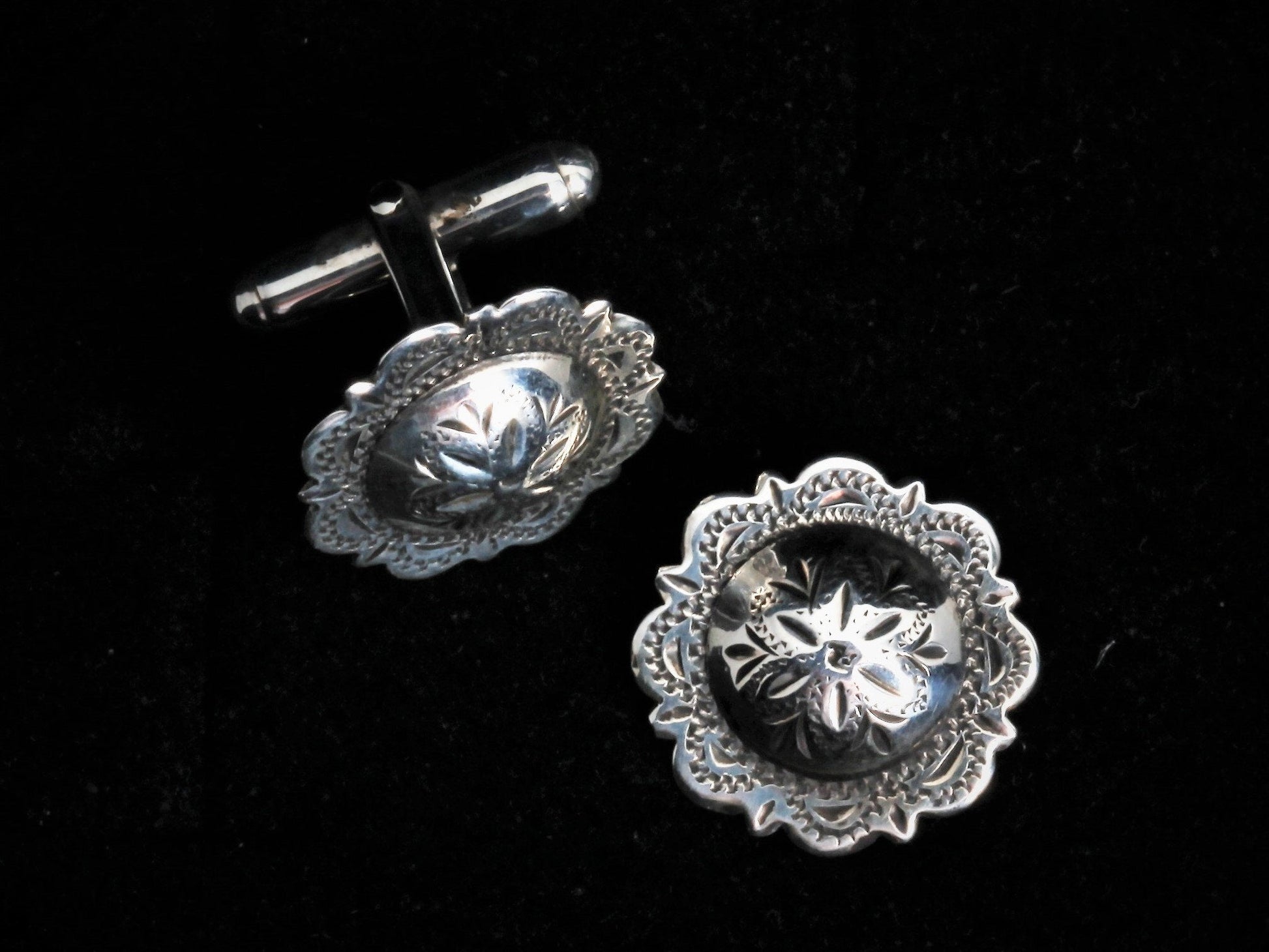 Vintage Large Concho Cuff Links Cufflinks Comstock Heritage 