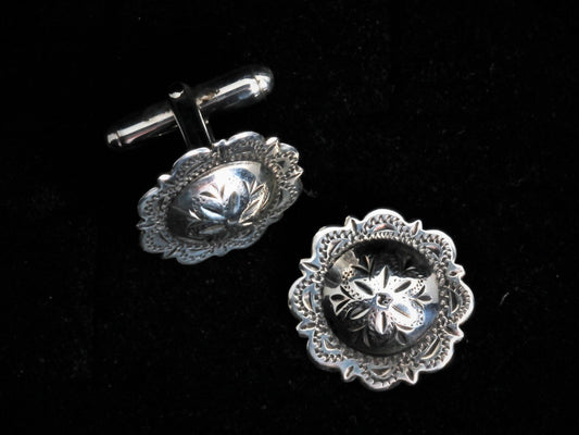 Vintage Large Concho Cuff Links Cufflinks Comstock Heritage