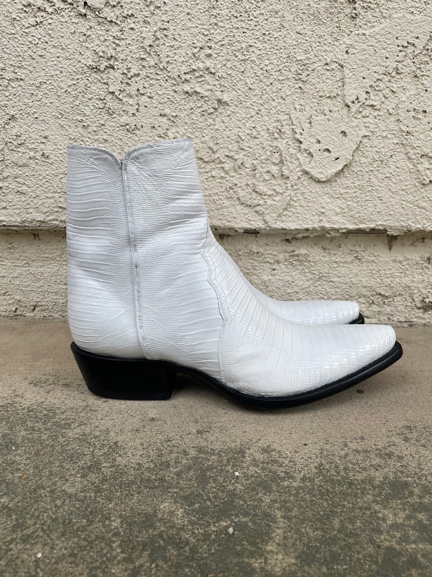 Blanc Teju Lizard Zip Boot